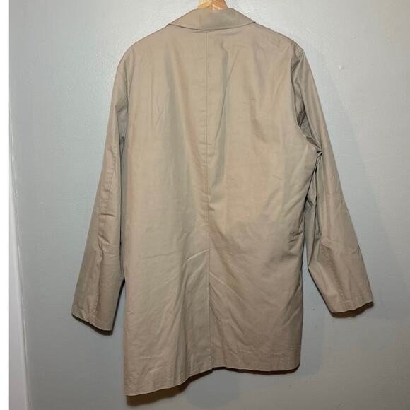 Men's Size 44S Brooks Brothers Tan Single Breasted Wool Blend Lining Trench Coat - Picture 8 of 8
